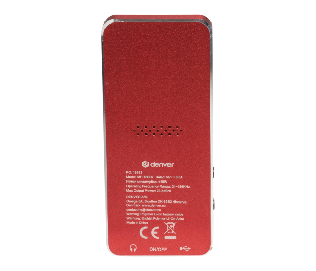 Denver Odtwarzacz MP4 Denver MP-1830R BT 1,8" 4GB czerwony - 1535058 - zdjęcie 5